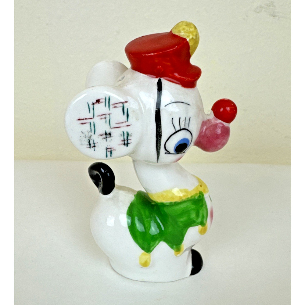 Vtg Anthropomorphic Mouse Salt or Pepper Shaker Japan Hand Painted Ceramic 1950s